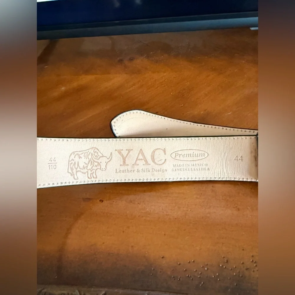 YAC Leather & Silk Western Leather Belt